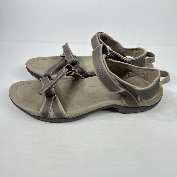 Teva Verra Open Toe Strappy Comfort Sport Sandals Gray Brown Womens 9 - Picture 3 of 8